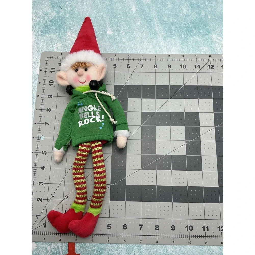 Elf Plush Shelf Sitter Holiday Christmas Tabletop Decor‎ Dangling Feet 12